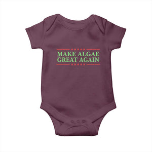Make Algae Great Again Retro Baby Onesie Funny Lincoln Memorial Reflecting Pool Parody Meme TS02 Maroon Print Your Wear