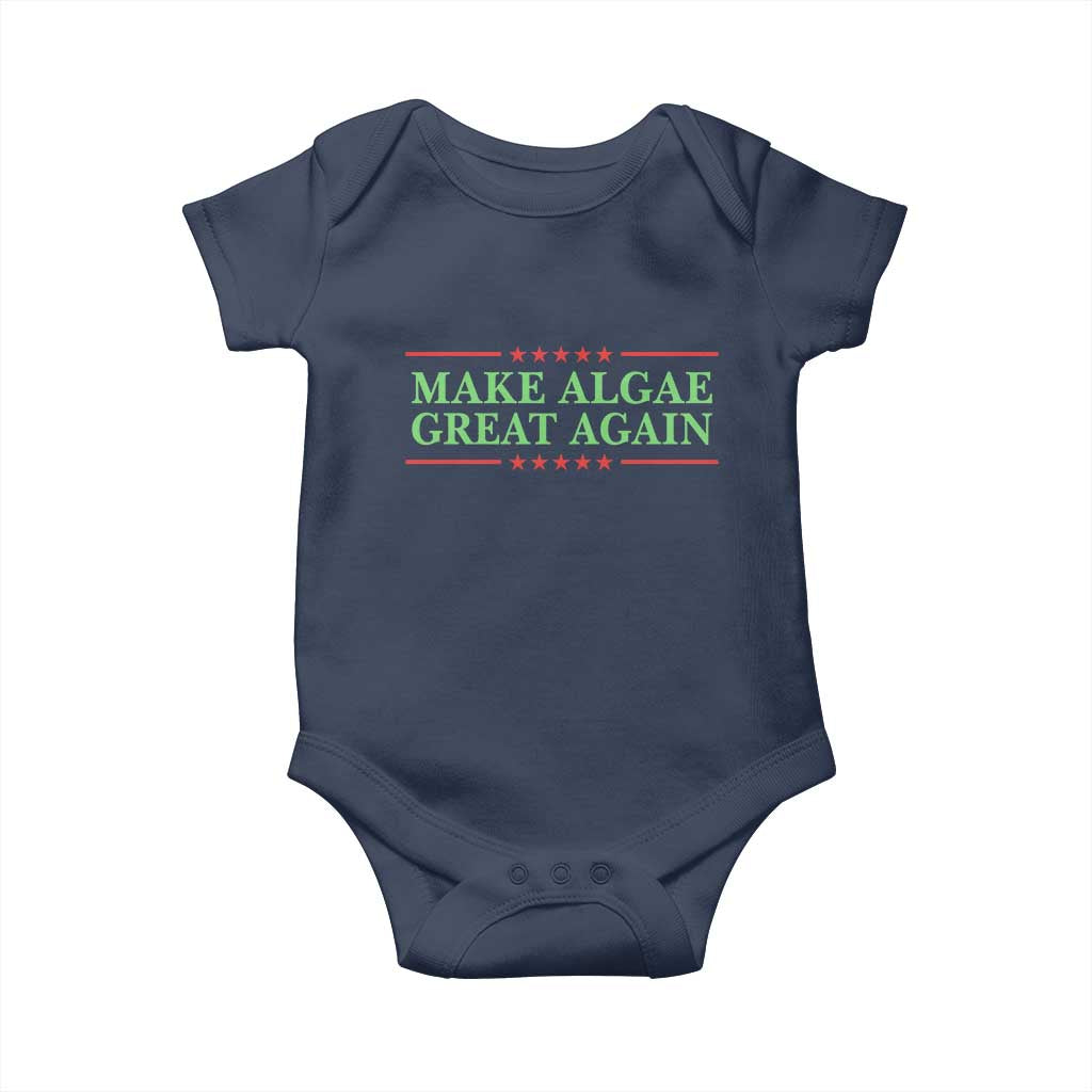 Make Algae Great Again Retro Baby Onesie Funny Lincoln Memorial Reflecting Pool Parody Meme TS02 Navy Print Your Wear