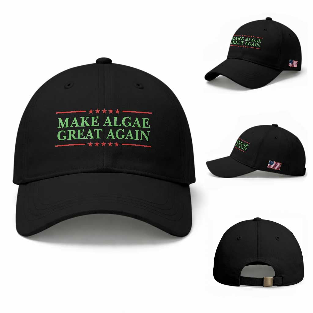 Make Algae Great Again Retro Baseball Cap Funny Lincoln Memorial Reflecting Pool Parody Meme TS02 Baseball Cap Universal Fit Black Print Your Wear