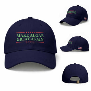 Make Algae Great Again Retro Baseball Cap Funny Lincoln Memorial Reflecting Pool Parody Meme TS02 Baseball Cap Universal Fit Dark Blue Print Your Wear