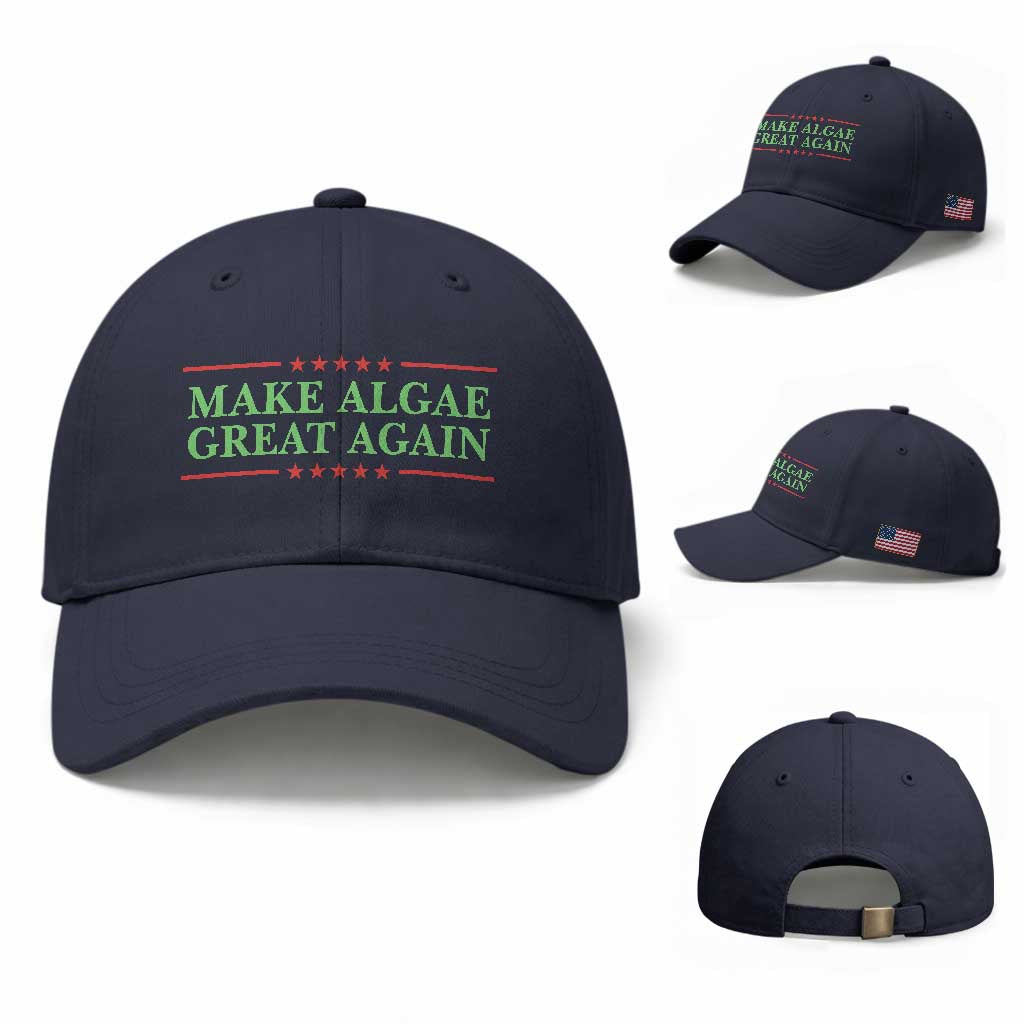 Make Algae Great Again Retro Baseball Cap Funny Lincoln Memorial Reflecting Pool Parody Meme TS02 Baseball Cap Universal Fit Navy Print Your Wear