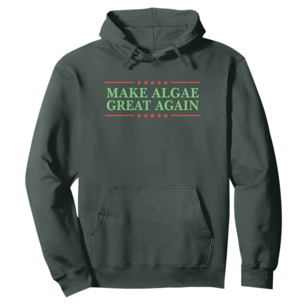 Make Algae Great Again Retro Hoodie Funny Lincoln Memorial Reflecting Pool Parody Meme TS02 Dark Forest Green Print Your Wear