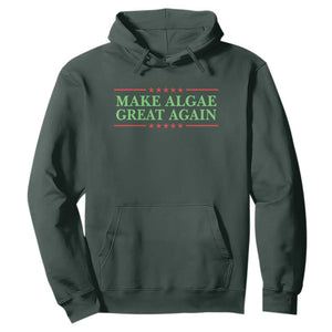 Make Algae Great Again Retro Hoodie Funny Lincoln Memorial Reflecting Pool Parody Meme TS02 Dark Forest Green Print Your Wear