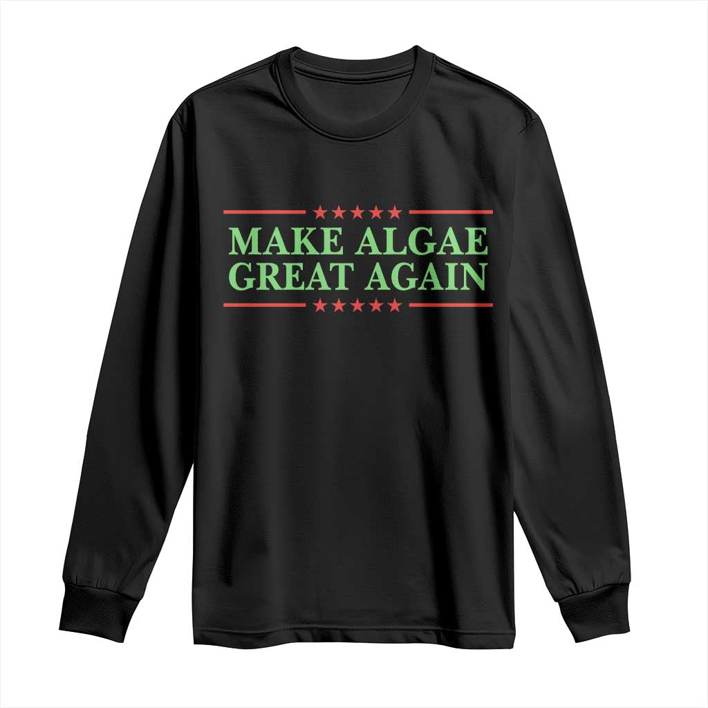 Make Algae Great Again Retro Long Sleeve Shirt Funny Lincoln Memorial Reflecting Pool Parody Meme TS02 Black Print Your Wear