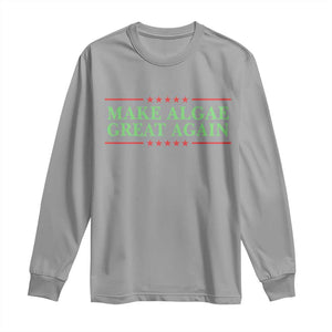 Make Algae Great Again Retro Long Sleeve Shirt Funny Lincoln Memorial Reflecting Pool Parody Meme TS02 Sport Gray Print Your Wear
