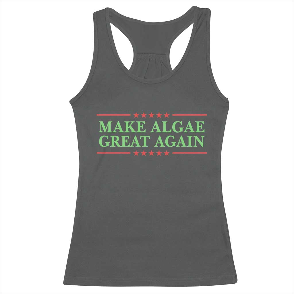 Make Algae Great Again Retro Racerback Tank Top Funny Lincoln Memorial Reflecting Pool Parody Meme TS02 Dark Heather Print Your Wear