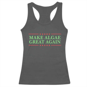Make Algae Great Again Retro Racerback Tank Top Funny Lincoln Memorial Reflecting Pool Parody Meme TS02 Dark Heather Print Your Wear