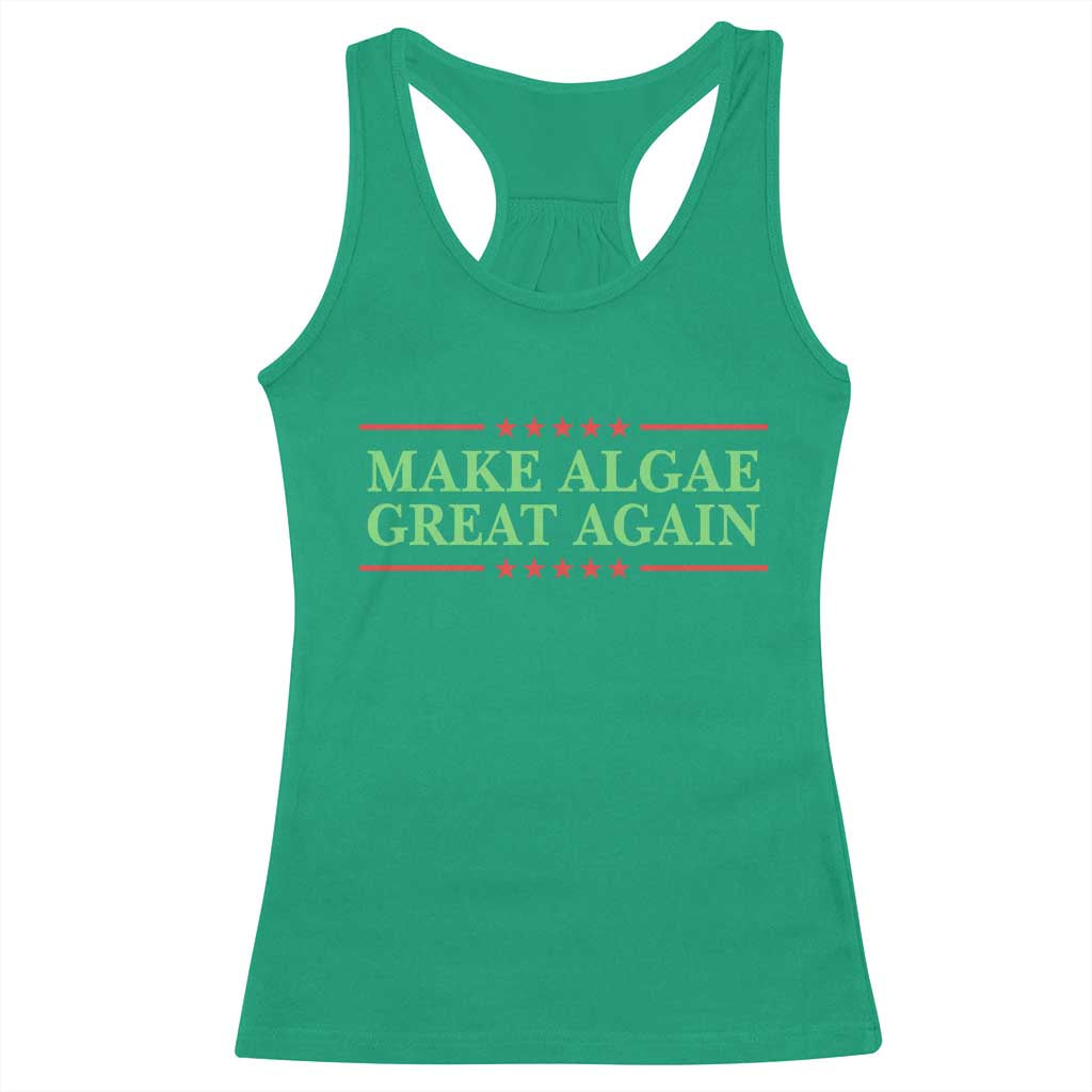 Make Algae Great Again Retro Racerback Tank Top Funny Lincoln Memorial Reflecting Pool Parody Meme TS02 Irish Green Print Your Wear