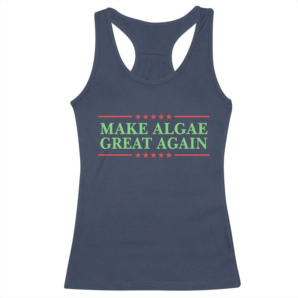 Make Algae Great Again Retro Racerback Tank Top Funny Lincoln Memorial Reflecting Pool Parody Meme TS02 Navy Print Your Wear