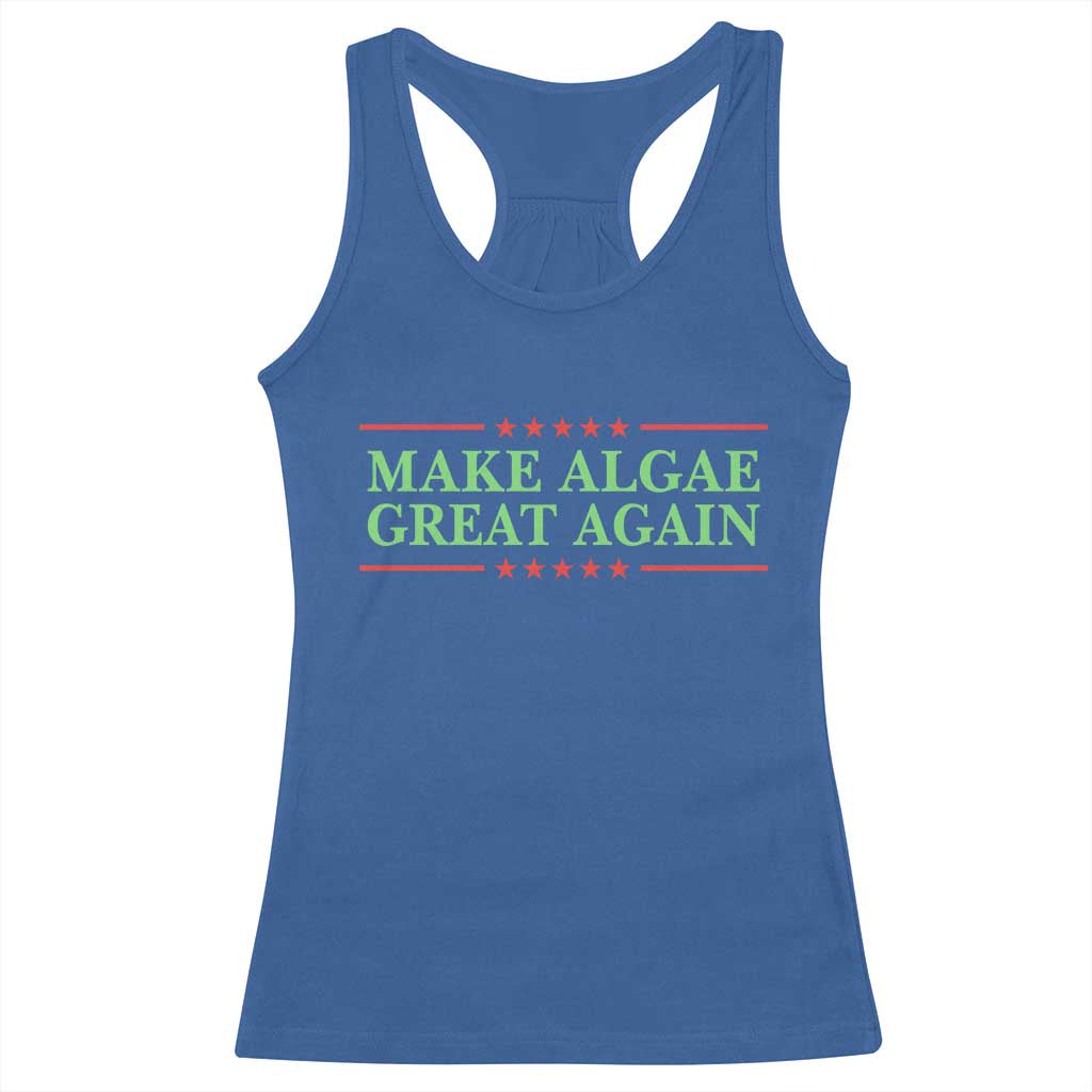 Make Algae Great Again Retro Racerback Tank Top Funny Lincoln Memorial Reflecting Pool Parody Meme TS02 Royal Blue Print Your Wear