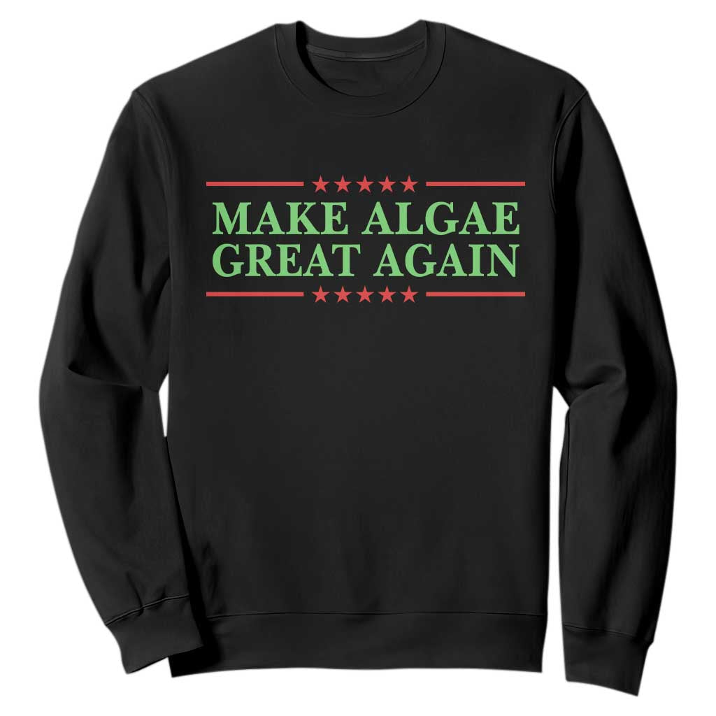 Make Algae Great Again Retro Sweatshirt Funny Lincoln Memorial Reflecting Pool Parody Meme TS02 Black Print Your Wear