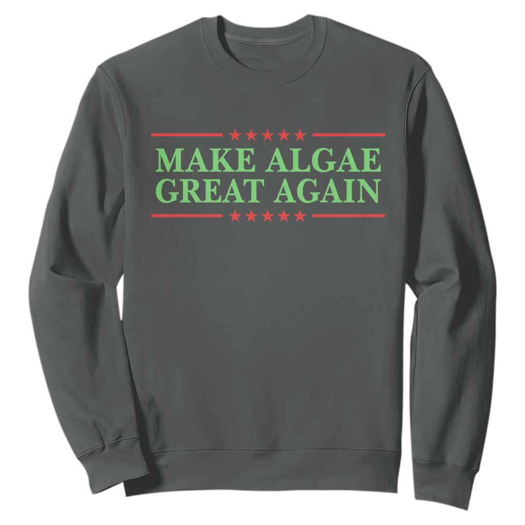 Make Algae Great Again Retro Sweatshirt Funny Lincoln Memorial Reflecting Pool Parody Meme TS02 Dark Heather Print Your Wear