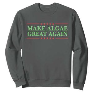 Make Algae Great Again Retro Sweatshirt Funny Lincoln Memorial Reflecting Pool Parody Meme TS02 Dark Heather Print Your Wear