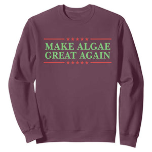 Make Algae Great Again Retro Sweatshirt Funny Lincoln Memorial Reflecting Pool Parody Meme TS02 Maroon Print Your Wear