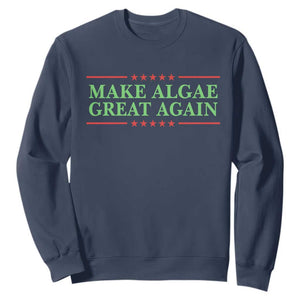 Make Algae Great Again Retro Sweatshirt Funny Lincoln Memorial Reflecting Pool Parody Meme TS02 Navy Print Your Wear