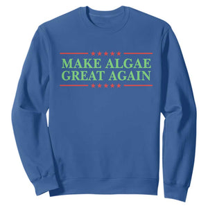 Make Algae Great Again Retro Sweatshirt Funny Lincoln Memorial Reflecting Pool Parody Meme TS02 Royal Blue Print Your Wear