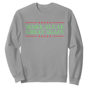 Make Algae Great Again Retro Sweatshirt Funny Lincoln Memorial Reflecting Pool Parody Meme TS02 Sport Gray Print Your Wear