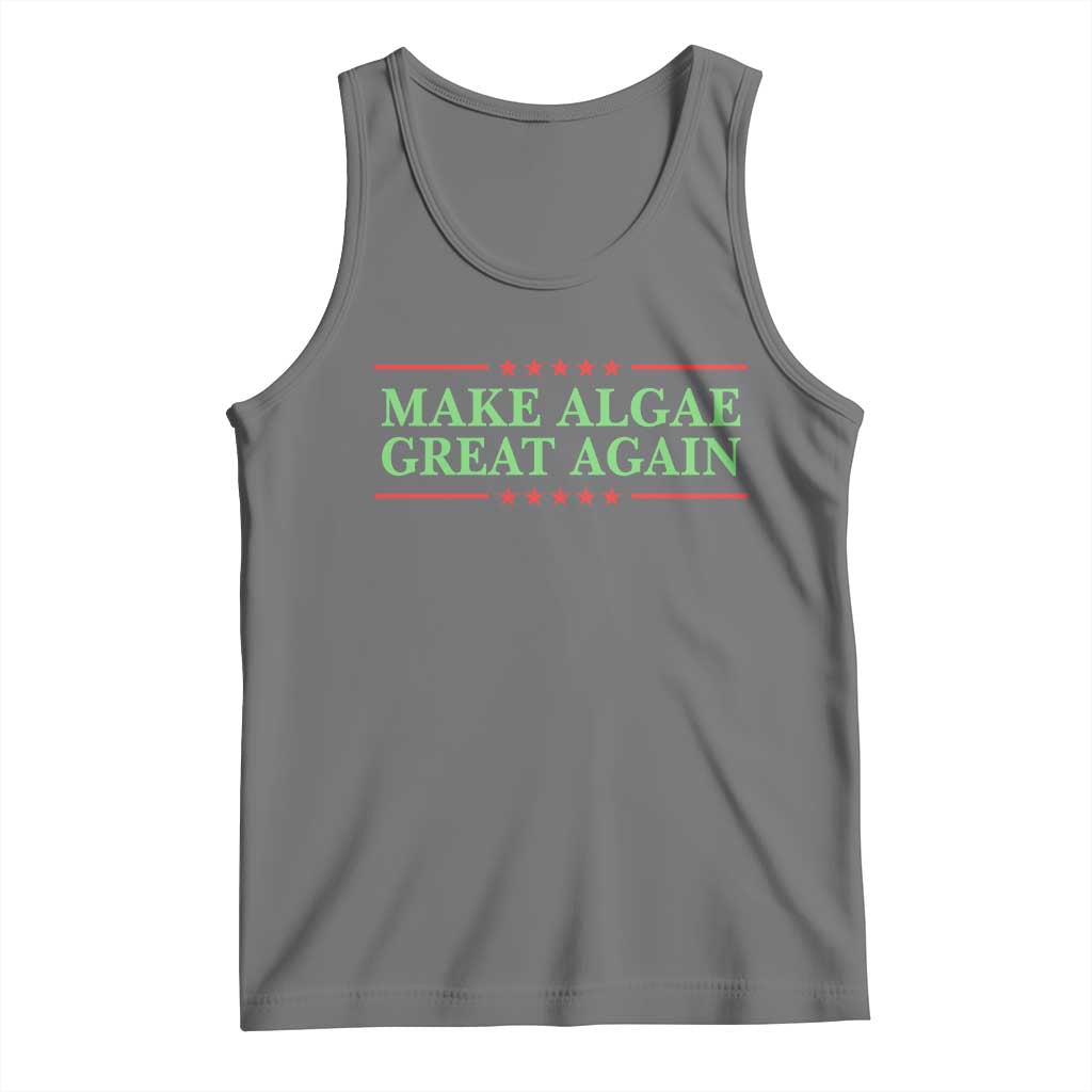 Make Algae Great Again Retro Tank Top Funny Lincoln Memorial Reflecting Pool Parody Meme TS02 Black Heather Print Your Wear