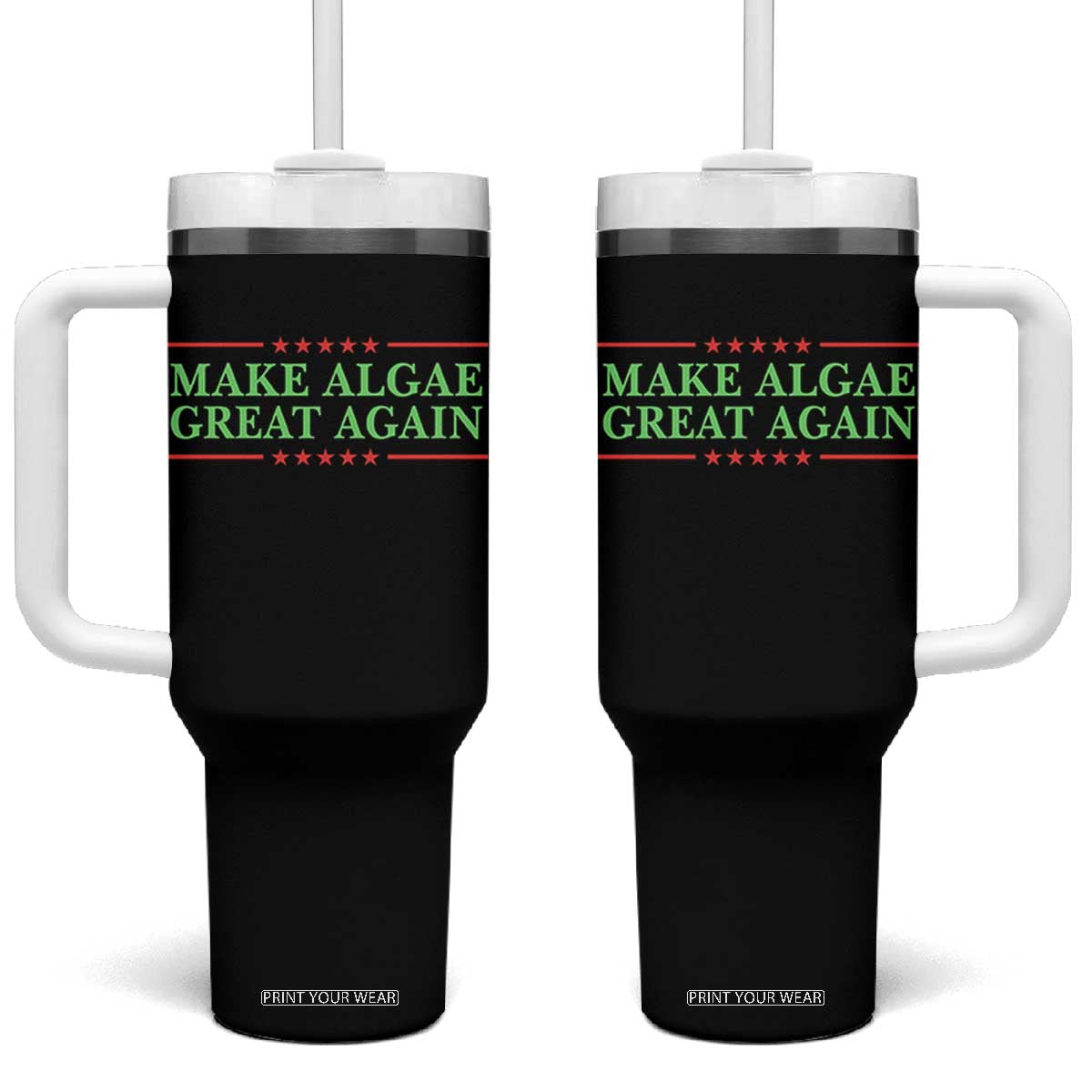 Make Algae Great Again Retro Tumbler With Handle Funny Lincoln Memorial Reflecting Pool Parody Meme TS02 One Size: 40 oz Black Print Your Wear