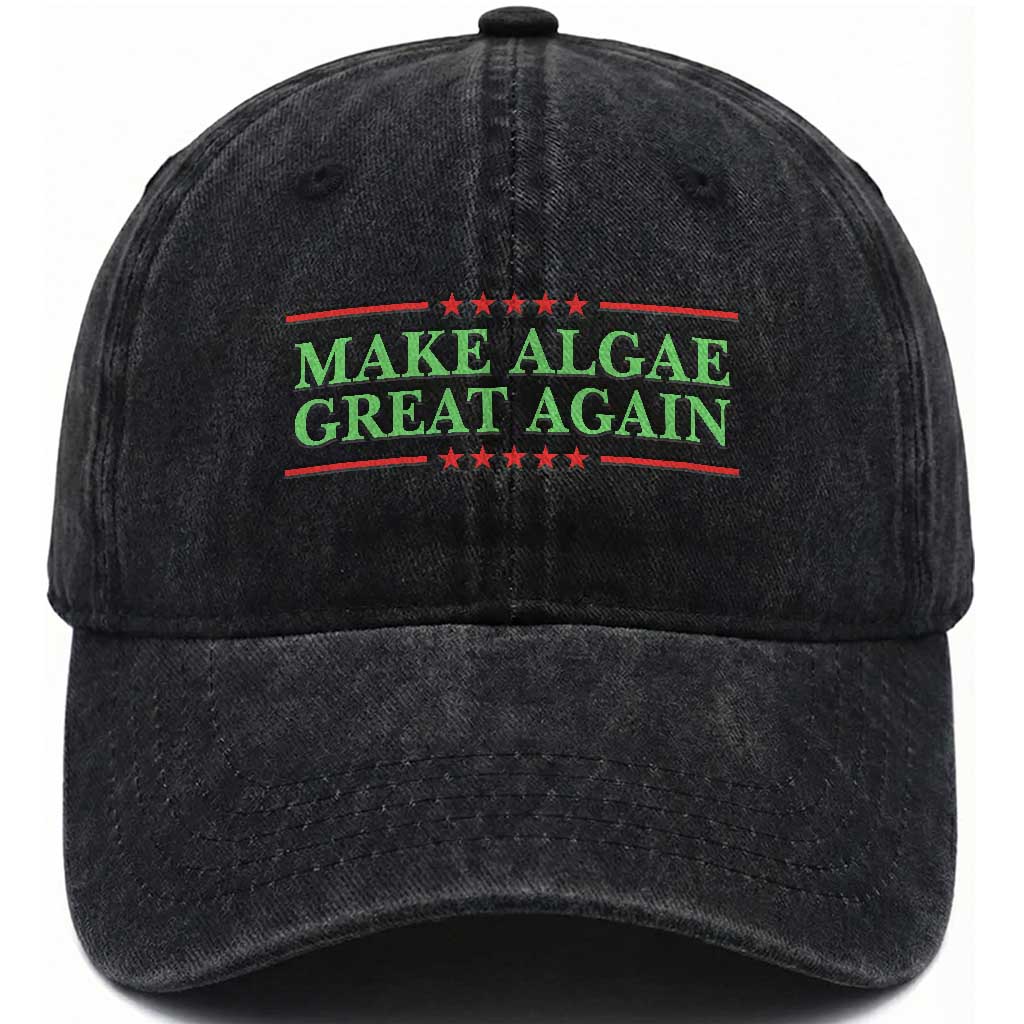 Make Algae Great Again Retro Washed Cotton Baseball Cap Funny Lincoln Memorial Reflecting Pool Parody Meme TS02 Print Your Wear