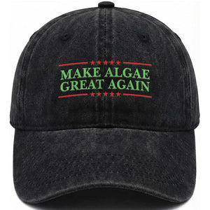Make Algae Great Again Retro Washed Cotton Baseball Cap Funny Lincoln Memorial Reflecting Pool Parody Meme TS02 Print Your Wear