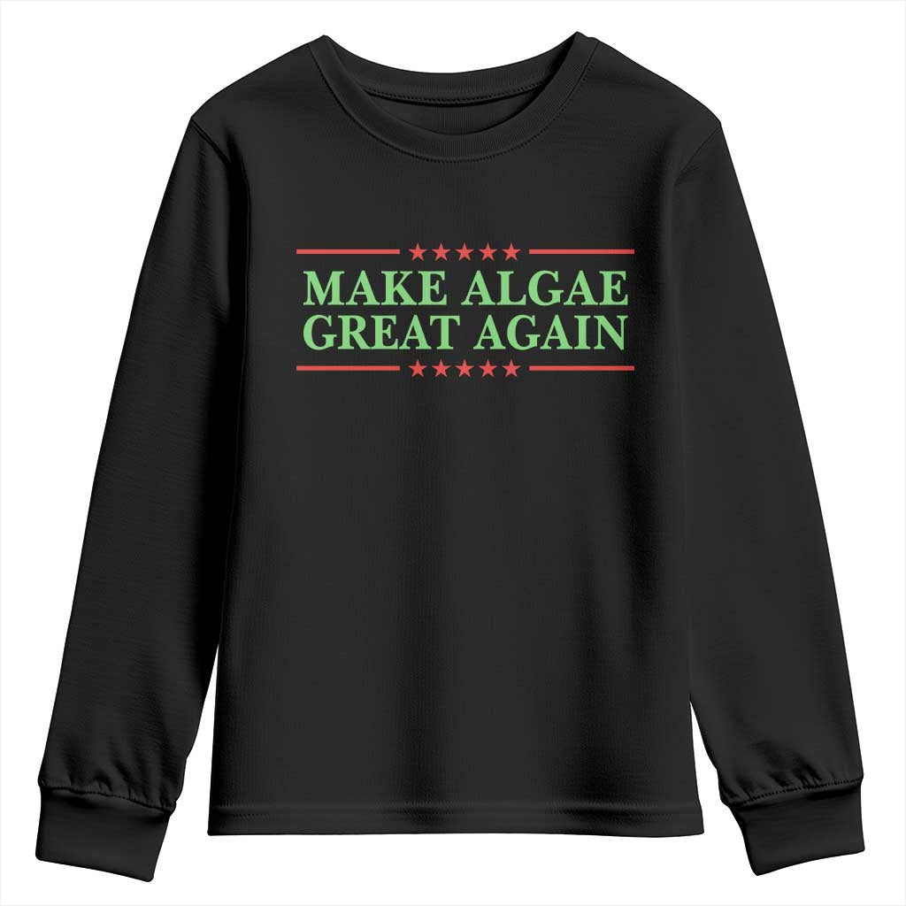 Make Algae Great Again Retro Youth Sweatshirt Funny Lincoln Memorial Reflecting Pool Parody Meme TS02 Black Print Your Wear