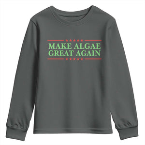 Make Algae Great Again Retro Youth Sweatshirt Funny Lincoln Memorial Reflecting Pool Parody Meme TS02 Dark Heather Print Your Wear