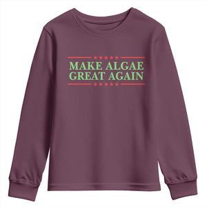 Make Algae Great Again Retro Youth Sweatshirt Funny Lincoln Memorial Reflecting Pool Parody Meme TS02 Maroon Print Your Wear