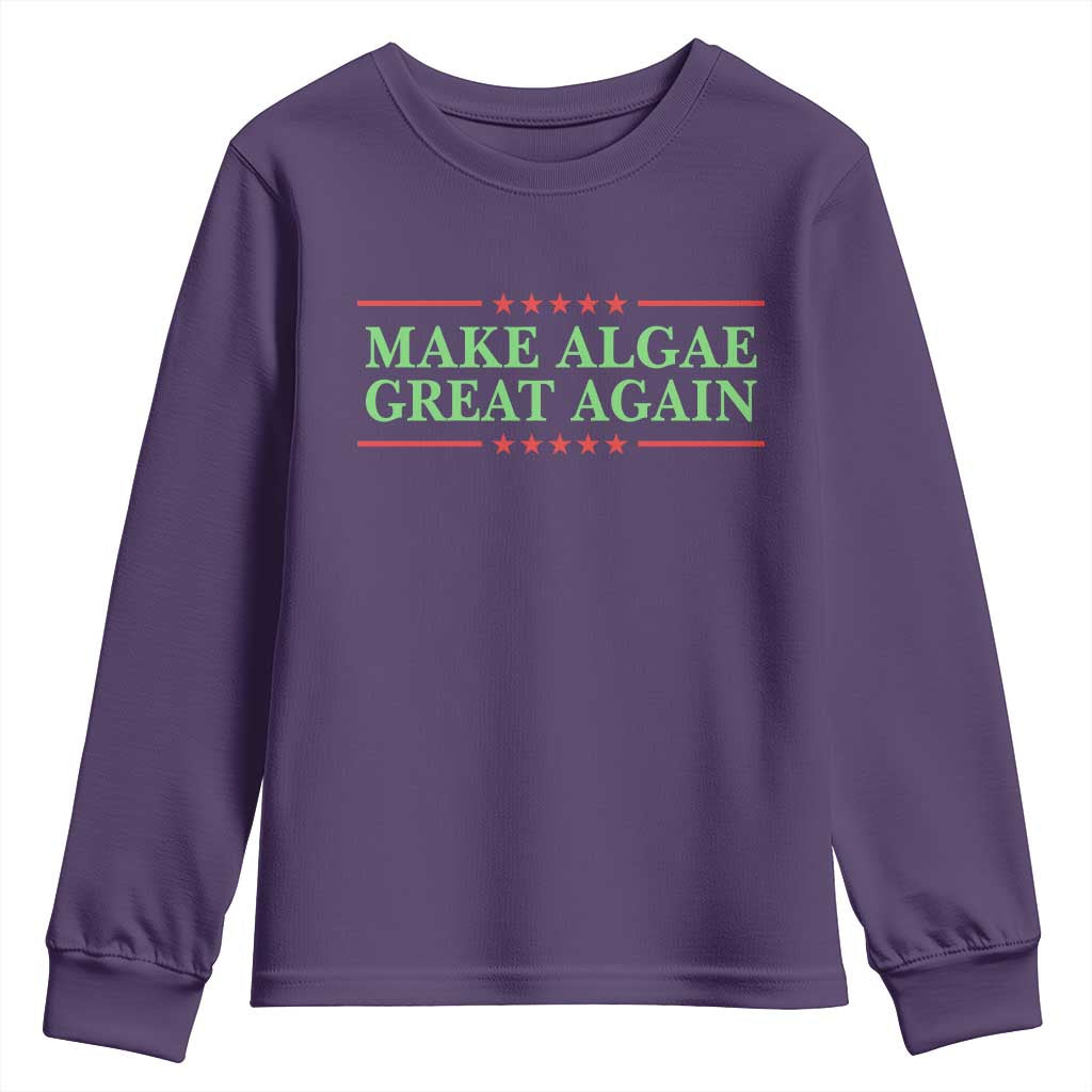 Make Algae Great Again Retro Youth Sweatshirt Funny Lincoln Memorial Reflecting Pool Parody Meme TS02 Purple Print Your Wear