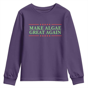 Make Algae Great Again Retro Youth Sweatshirt Funny Lincoln Memorial Reflecting Pool Parody Meme TS02 Purple Print Your Wear