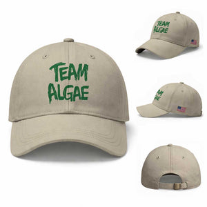 Team Algae Slime Dripping Style Graphic Baseball Cap Viral Lincoln Memorial Reflecting Pool Swamp Meme TS02 Baseball Cap Universal Fit Beige Print Your Wear
