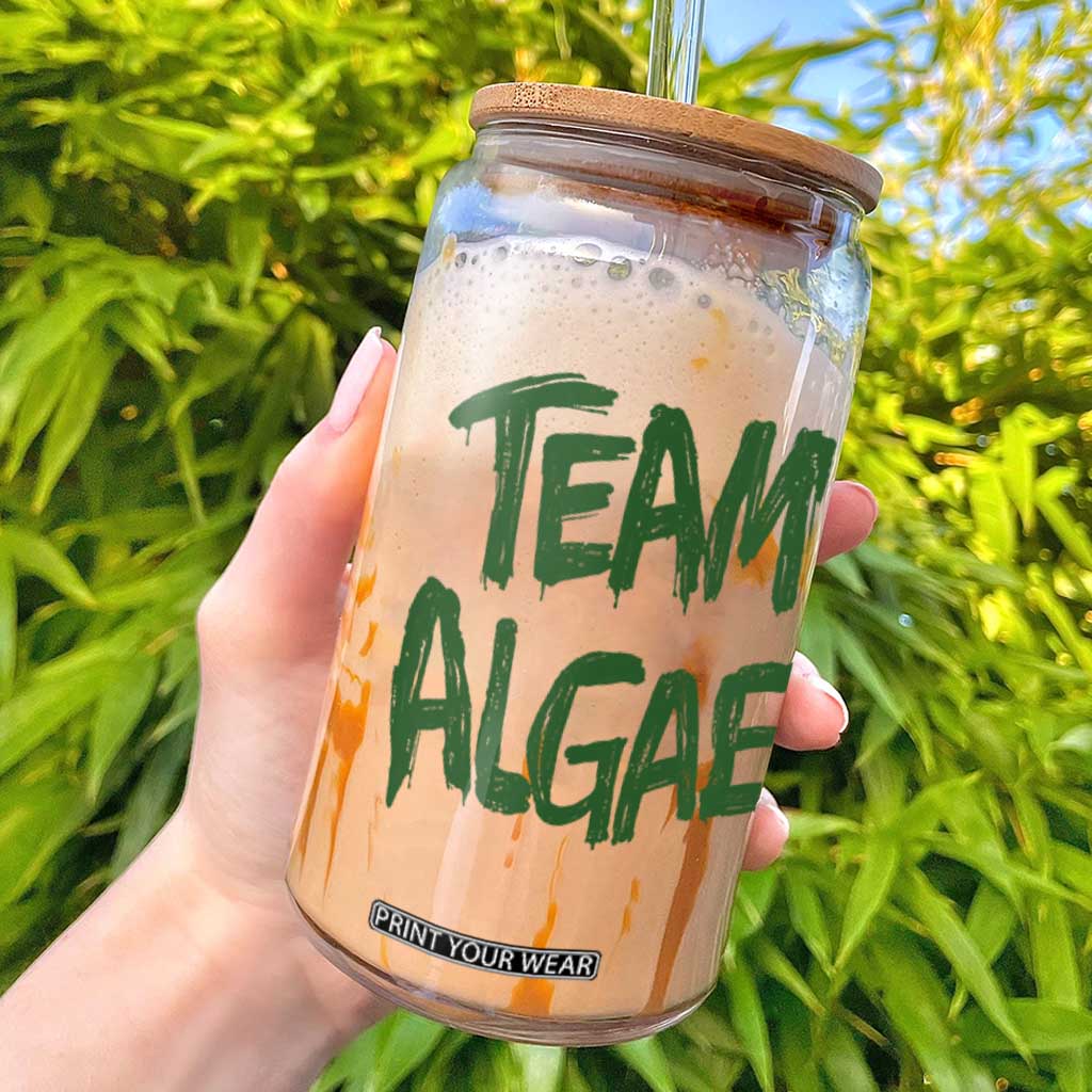 Team Algae Slime Dripping Style Graphic Glass Can Viral Lincoln Memorial Reflecting Pool Swamp Meme TS02 White Print Your Wear