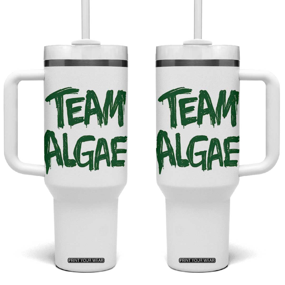 Team Algae Slime Dripping Style Graphic Tumbler With Handle Viral Lincoln Memorial Reflecting Pool Swamp Meme TS02 One Size: 40 oz White Print Your Wear