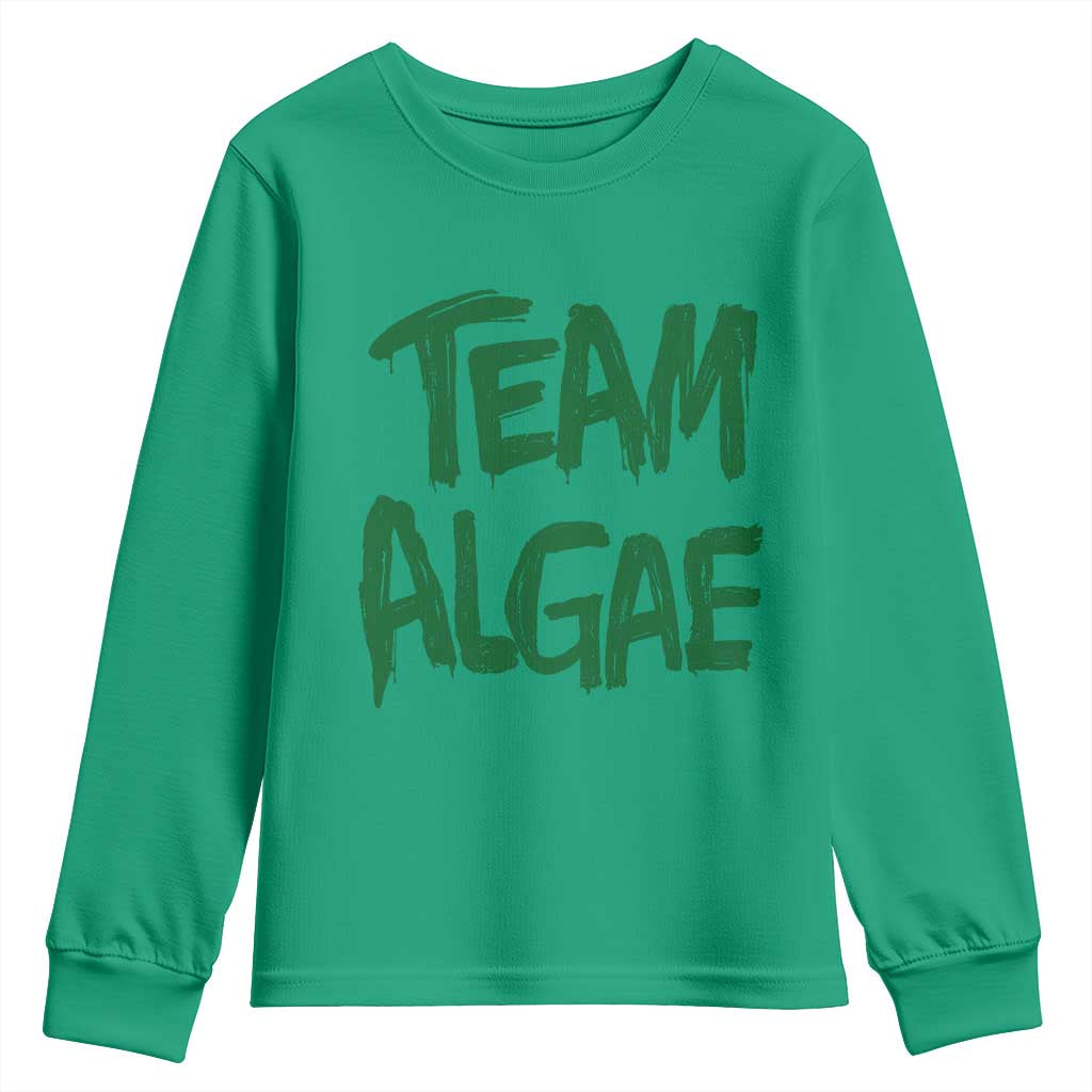 Team Algae Slime Dripping Style Graphic Youth Sweatshirt Viral Lincoln Memorial Reflecting Pool Swamp Meme TS02 Irish Green Print Your Wear