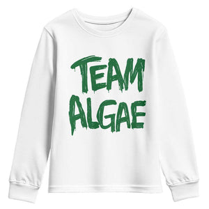 Team Algae Slime Dripping Style Graphic Youth Sweatshirt Viral Lincoln Memorial Reflecting Pool Swamp Meme TS02 White Print Your Wear