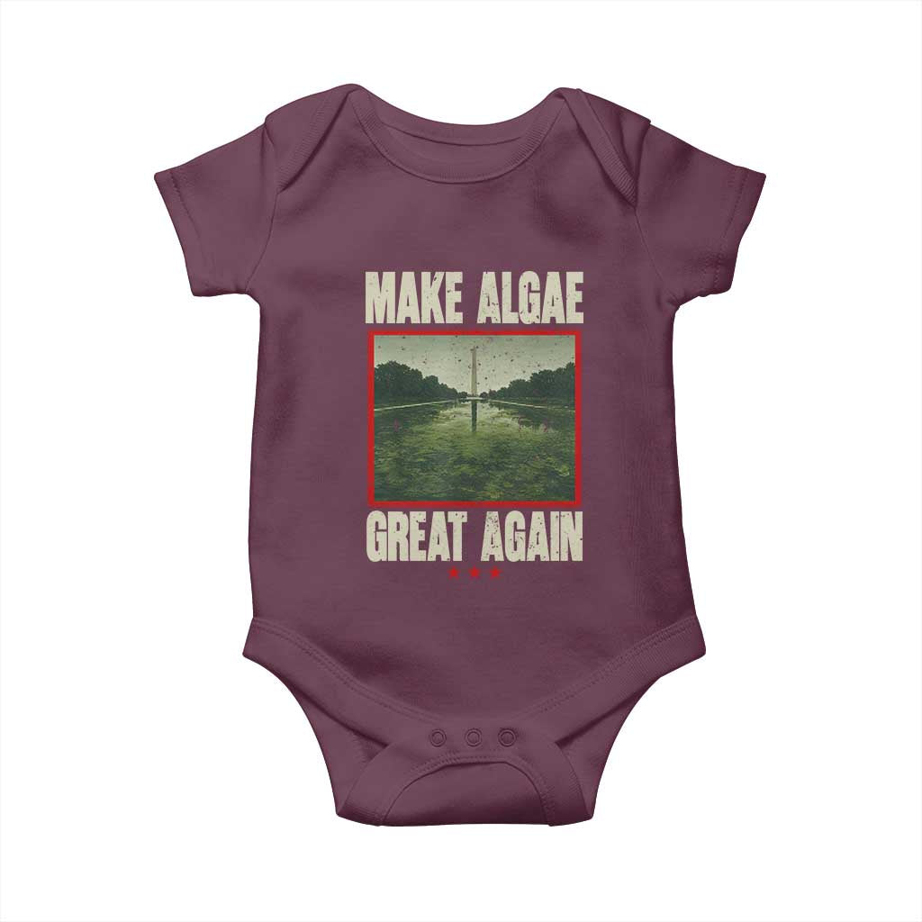 Make Algae Great Again Funny DC Slamp Slime Parody Baby Onesie Washington Monument Reflecting Pool Vintage Photo TS02 Maroon Print Your Wear