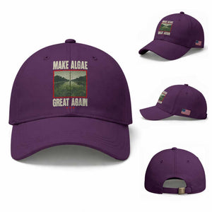 Make Algae Great Again Funny DC Slamp Slime Parody Baseball Cap Washington Monument Reflecting Pool Vintage Photo TS02 Baseball Cap Universal Fit Purple Print Your Wear