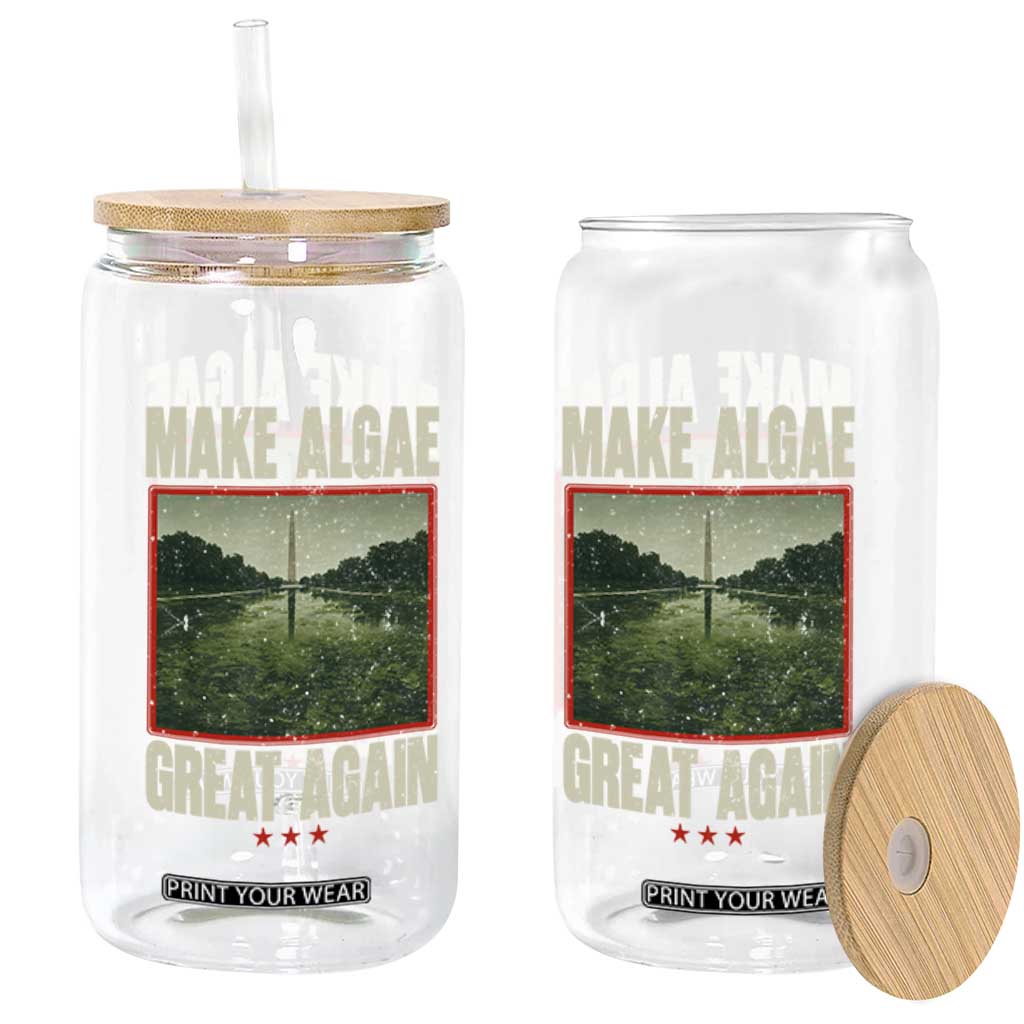 Make Algae Great Again Funny DC Slamp Slime Parody Glass Can Washington Monument Reflecting Pool Vintage Photo TS02 Print Your Wear