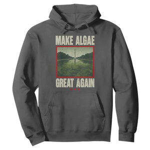 Make Algae Great Again Funny DC Slamp Slime Parody Hoodie Washington Monument Reflecting Pool Vintage Photo TS02 Dark Heather Print Your Wear