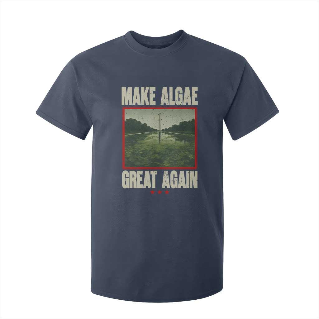 Make Algae Great Again Funny DC Slamp Slime Parody T Shirt For Kid Washington Monument Reflecting Pool Vintage Photo TS02 Navy Print Your Wear