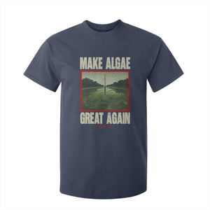 Make Algae Great Again Funny DC Slamp Slime Parody T Shirt For Kid Washington Monument Reflecting Pool Vintage Photo TS02 Navy Print Your Wear