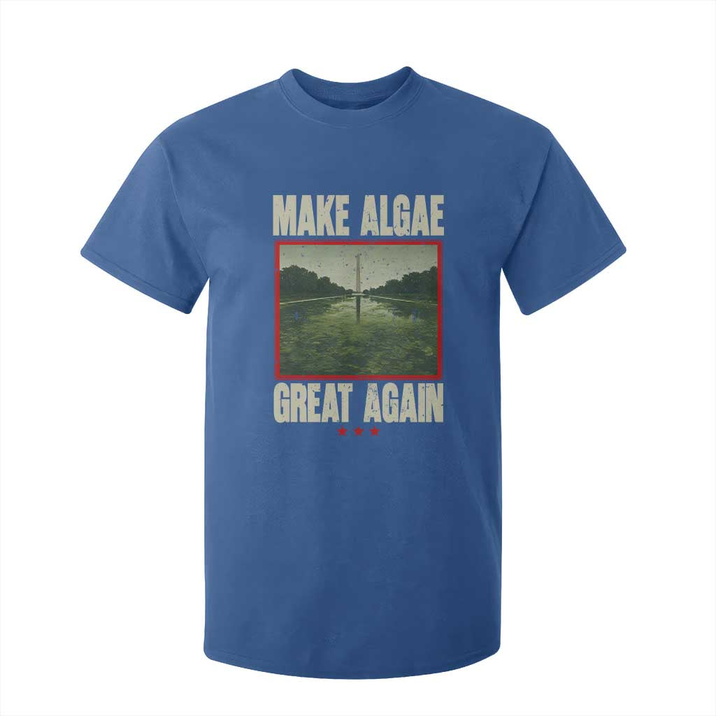 Make Algae Great Again Funny DC Slamp Slime Parody T Shirt For Kid Washington Monument Reflecting Pool Vintage Photo TS02 Royal Blue Print Your Wear
