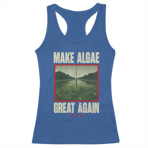 Make Algae Great Again Funny DC Slamp Slime Parody Racerback Tank Top Washington Monument Reflecting Pool Vintage Photo TS02 Royal Blue Print Your Wear