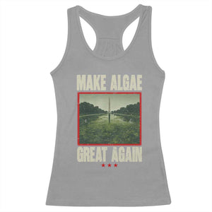 Make Algae Great Again Funny DC Slamp Slime Parody Racerback Tank Top Washington Monument Reflecting Pool Vintage Photo TS02 Sport Gray Print Your Wear