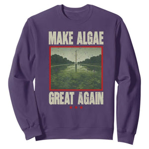 Make Algae Great Again Funny DC Slamp Slime Parody Sweatshirt Washington Monument Reflecting Pool Vintage Photo TS02 Purple Print Your Wear