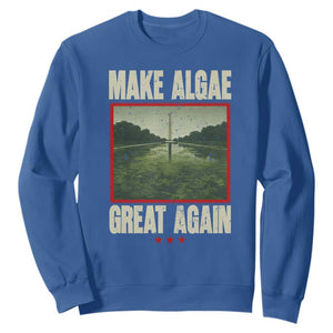 Make Algae Great Again Funny DC Slamp Slime Parody Sweatshirt Washington Monument Reflecting Pool Vintage Photo TS02 Royal Blue Print Your Wear