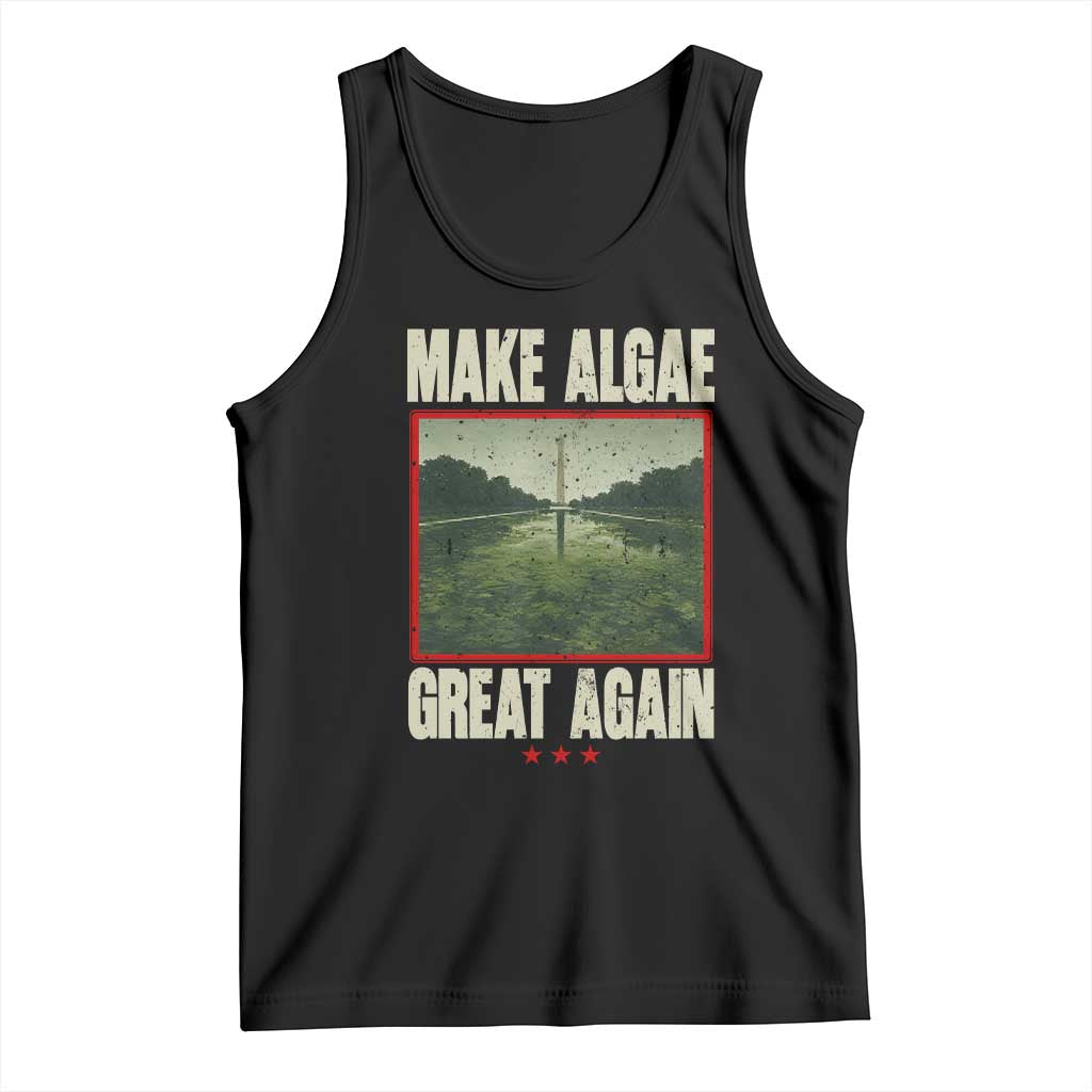 Make Algae Great Again Funny DC Slamp Slime Parody Tank Top Washington Monument Reflecting Pool Vintage Photo TS02 Black Print Your Wear