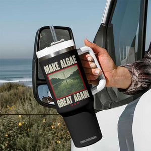 Make Algae Great Again Funny DC Slamp Slime Parody Tumbler With Handle Washington Monument Reflecting Pool Vintage Photo TS02 Print Your Wear