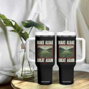 Make Algae Great Again Funny DC Slamp Slime Parody Tumbler With Handle Washington Monument Reflecting Pool Vintage Photo TS02 Print Your Wear