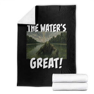 The Water is Great Swamp Monster Reflecting Pool Throw Blanket Funny Washington DC Algae Creature Meme TS02 Black Print Your Wear